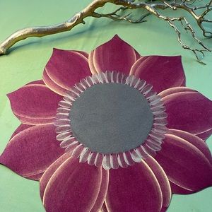 Vintage Carole Shiber set of 7 hand painted beautiful floral pace mats